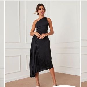 NEW - Never worn - Black size S Coda Satin Side Pleated Cutout Midi Dress